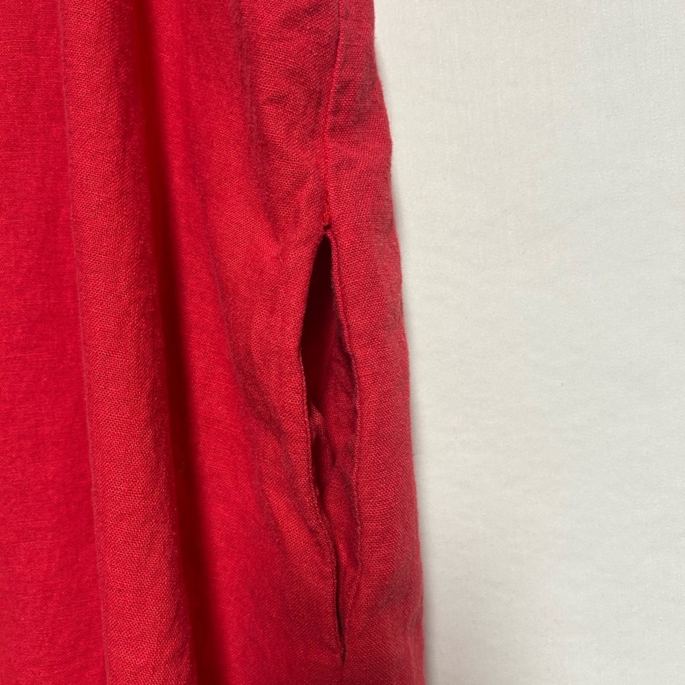 Sleeveless Red Dress 3X ladies linen blend - Picture 4 of 9